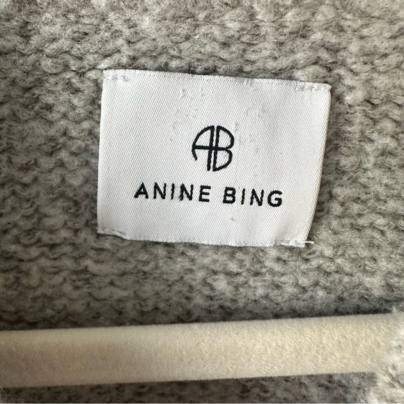 ANINE BING KENDRICK SWEATER UNIVERSITY NYC HEATHER GREY SZ XS - Picture 5 of 9